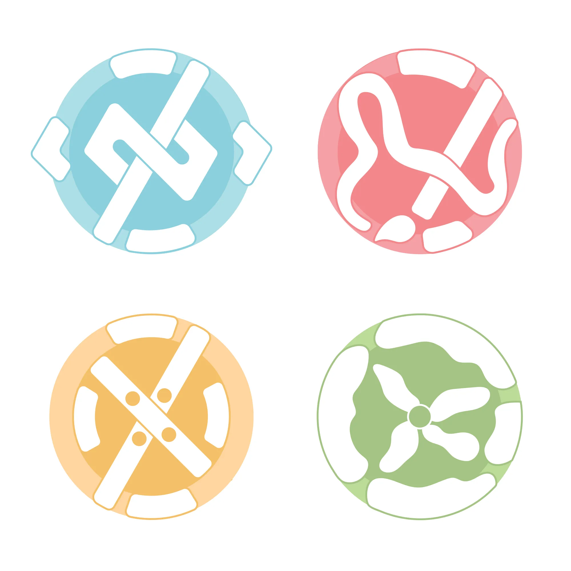 Filled in logos