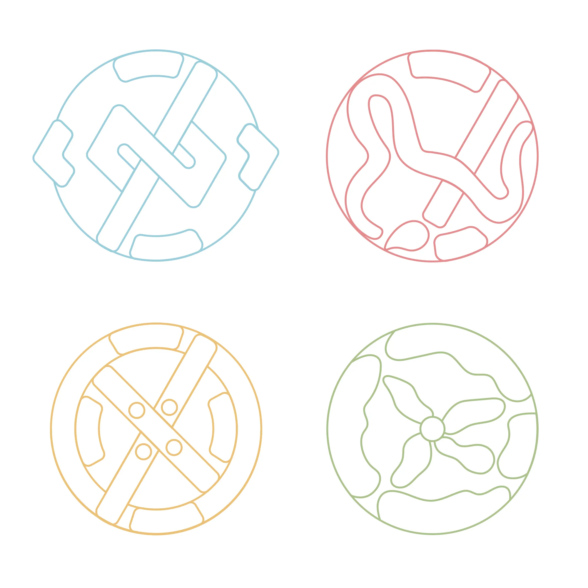 Outlined logos